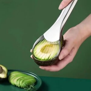 Generic Avocado-Werkzeug, multifunktionaler Avocado-Stampfer & Kernentferner, grüner Kunststoffgriff mit Edelstahlklinge, einfach zu bedienendes Küchenzubehör für Zuhause