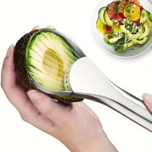 Generic Avocado-Werkzeug, multifunktionaler Avocado-Stampfer & Kernentferner, grüner Kunststoffgriff mit Edelstahlklinge, einfach zu bedienendes Küchenzubehör für Zuhause
