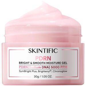 SKINTIFIC PDRN Brightening & Smooth Moisture Gel with 5000 PPM PDRN | Hydrating Gel Cream for Glass Skin, Smooth Texture & Dark Spots, Sensitive Skin Safe,30g