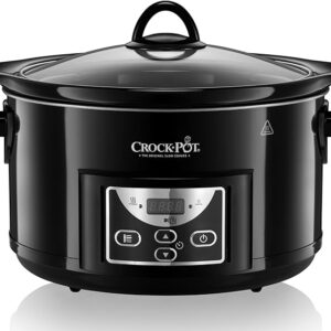 Crockpot Schongarer Slow Cooker | 4,7 l (bis zu 5 Personen) | programmierbare Zeitschaltuhr | Schwarz [SCCPRC507B]